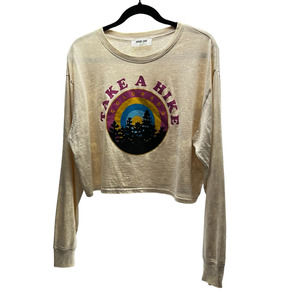 Double Zero Tee Long Sleeve Crop Take A Hike Colorado Size Lovely Large